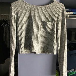 Gray crop sweater